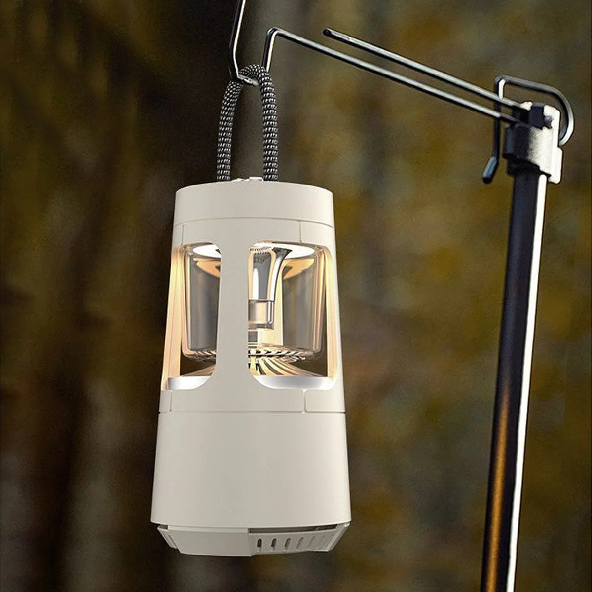 Кемпинговый фонарь аккумуляторный QD08 2in1 + Bluetooth колонка Biege