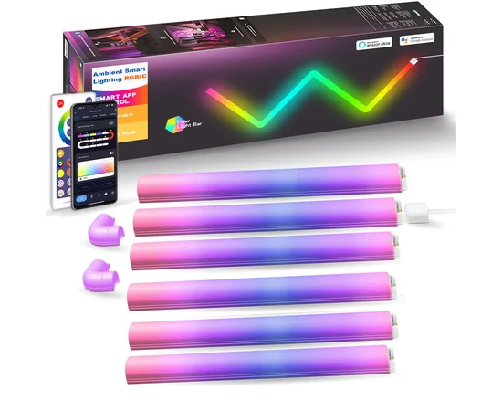 Настінний світильник Lines SAL-013B Bluetooth USB interface with app (6+2 pcs) White