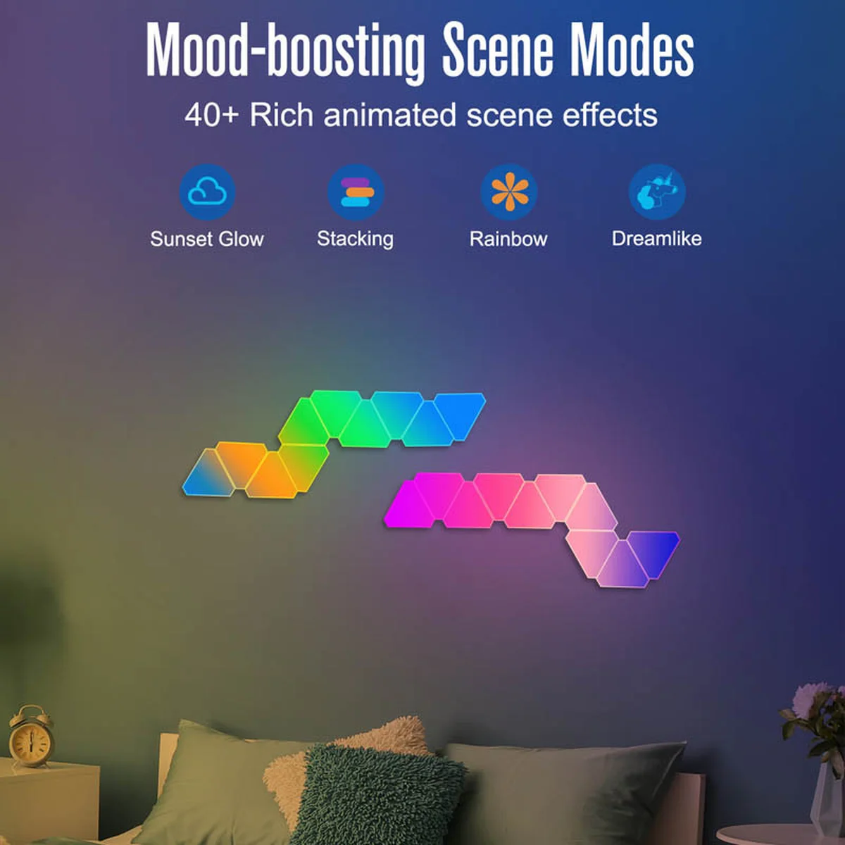 Настенный светильник Smart Triangular Quantum Light SAL-012B Bluetooth USB interface with app 10pcs White