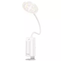 Настольная LED лампа Hoco HX10 Clip table lamp (1200mAh) White