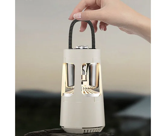 Кемпінговий ліхтар акумуляторний QD08 2in1 + Bluetooth колонка Biege