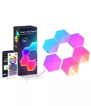 Модульний настінний світильник LED RGB 5V стільники SAL-011B 6pcs Bluetooth USB with app White