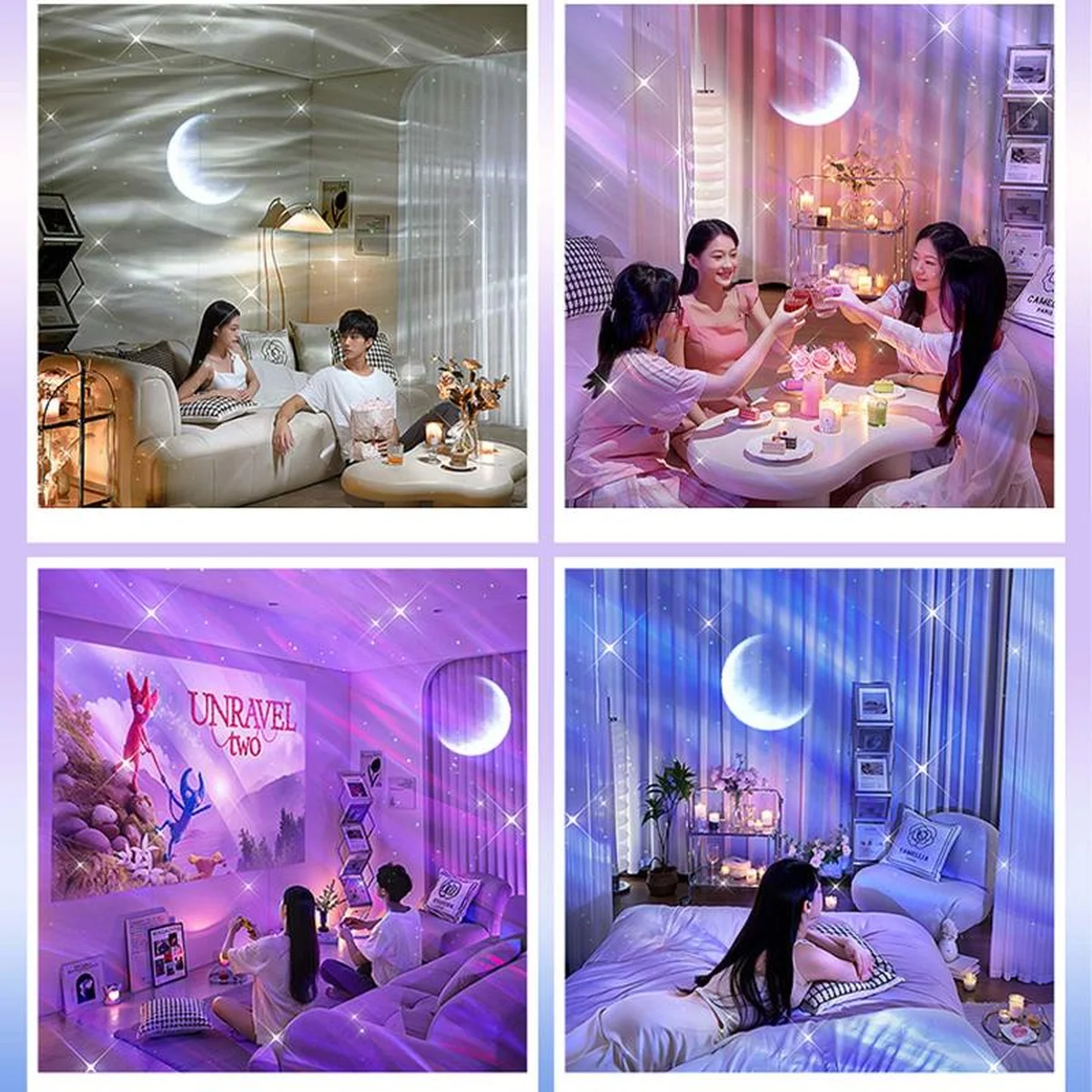 Проектор-ночник Galaxy Moon E24 2400 mAh White