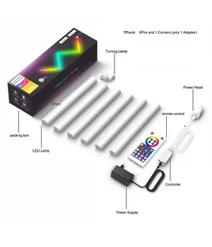 Настінний світильник Lines SAL-013B Bluetooth USB interface with app (6+1 pcs) White