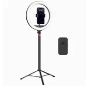 Кольцевая светодиодная LED лампа Neepho L15" + stand Black