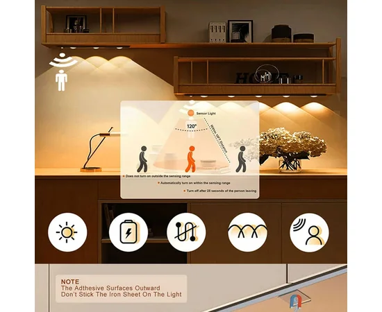 Сенсорный светильник LED с датчиком движения MZ-L1602 (40*10*200mm) Black