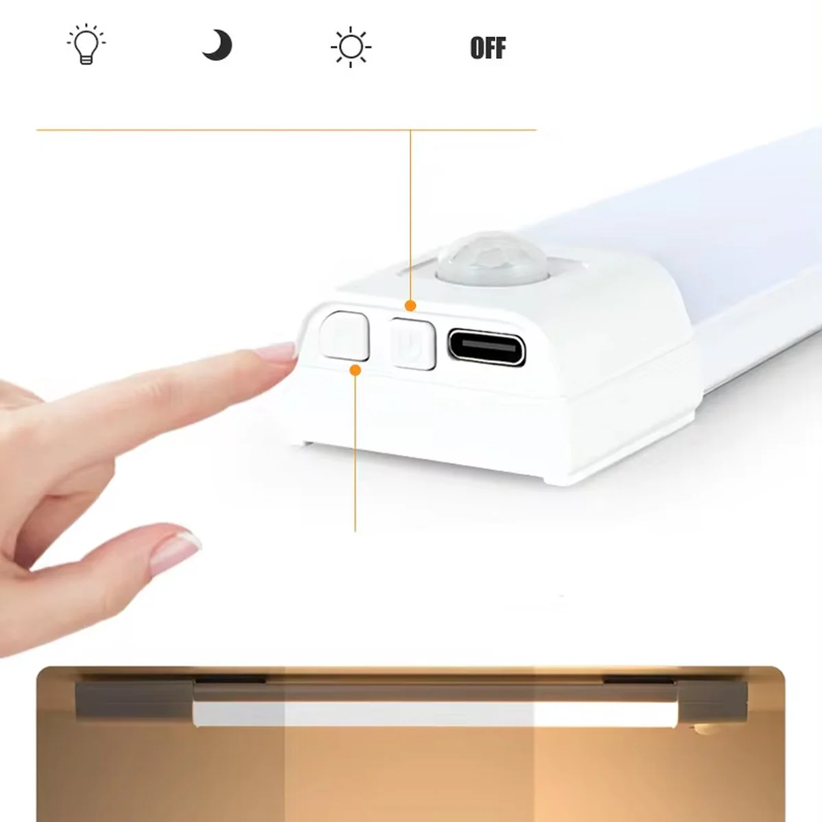 Сенсорный светильник LED с датчиком движения MZ-L3201 (37*22,5*400mm) White