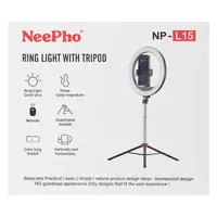 Кольцевая светодиодная LED лампа Neepho L15" + stand Black