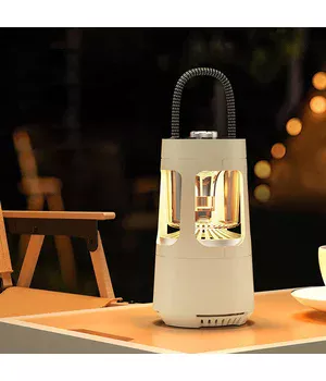 Кемпинговый фонарь аккумуляторный QD08 2in1 + Bluetooth колонка Biege