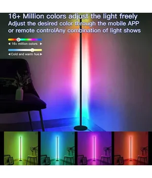 Підлогова кутова LED лампа RGB SAL-005B 120cm Bluetooth USB with app Black