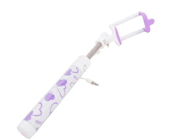 Телескопический монопод S015 для селфи (кабель 3,5) Фиолетовый