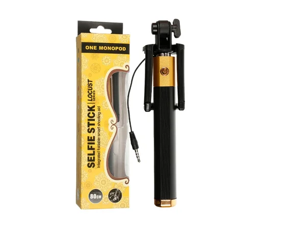 Телескопический Locust One монопод для селфи (проводной) Золотой