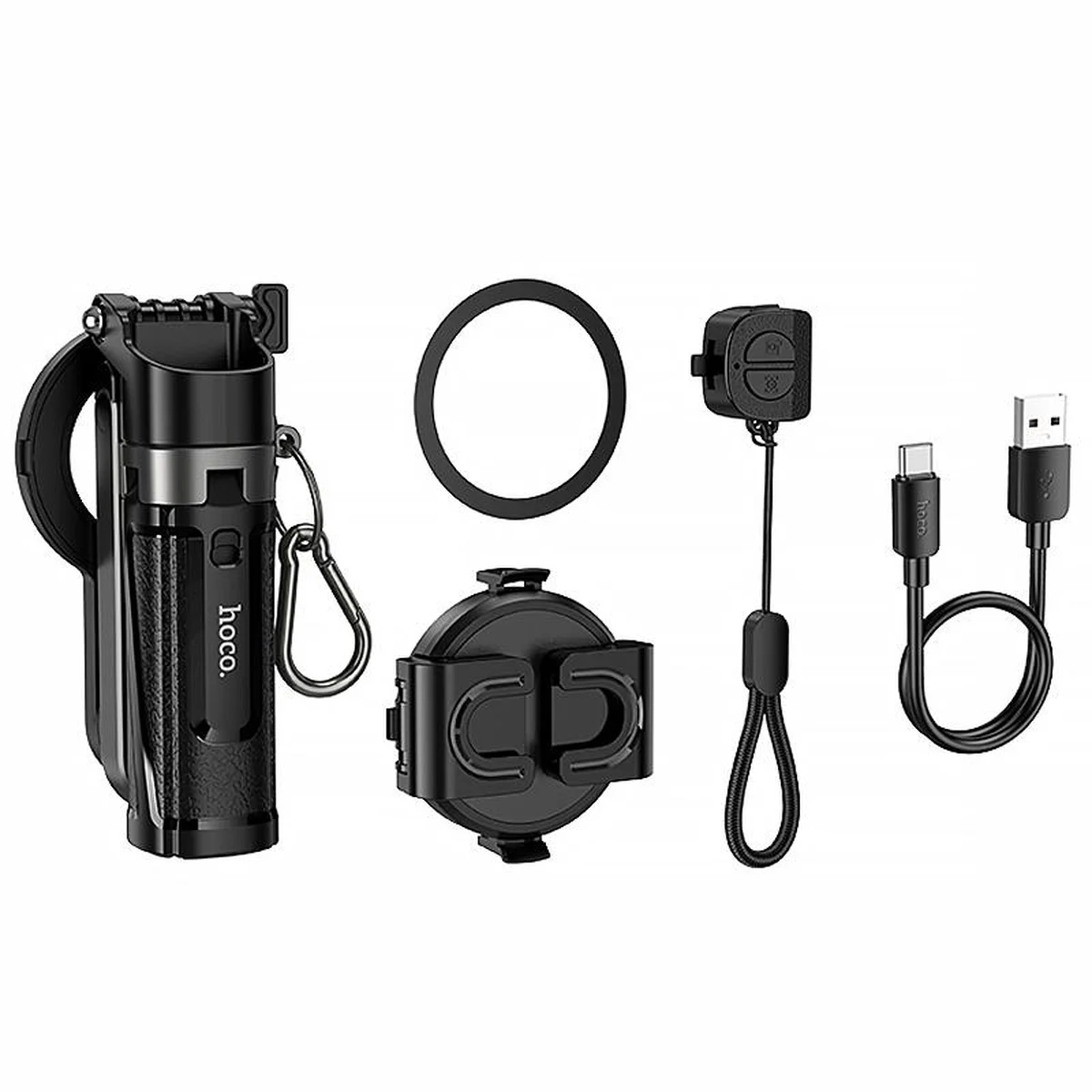 Монопод для селфи Hoco K27 Pro magnetic трипод + съемный BT пульт Black