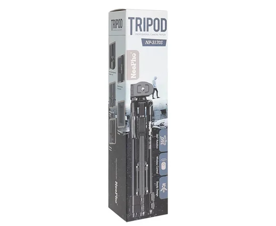 Штатив NeePho NP-3170S (не съемная площадка+держатель/BT-пульт/40-105см) Black