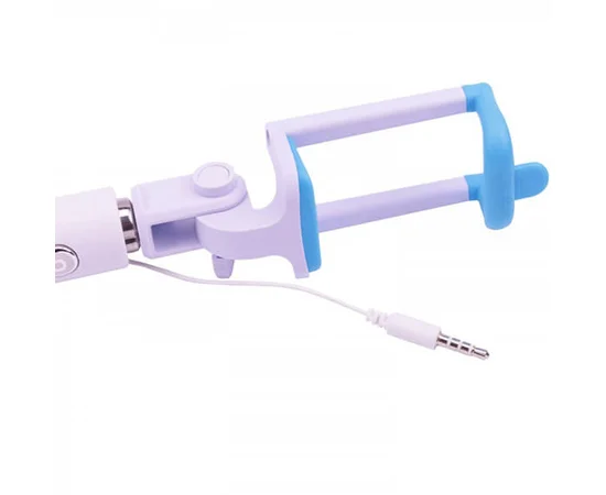 Телескопический монопод S015 для селфи (кабель 3,5) Голубой