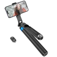 Монопод для селфі Hoco K22 Anti-shake з триногами + знімний BT пульт Black