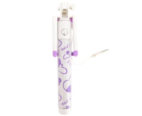 Телескопический монопод S015 для селфи (кабель 3,5) Фиолетовый