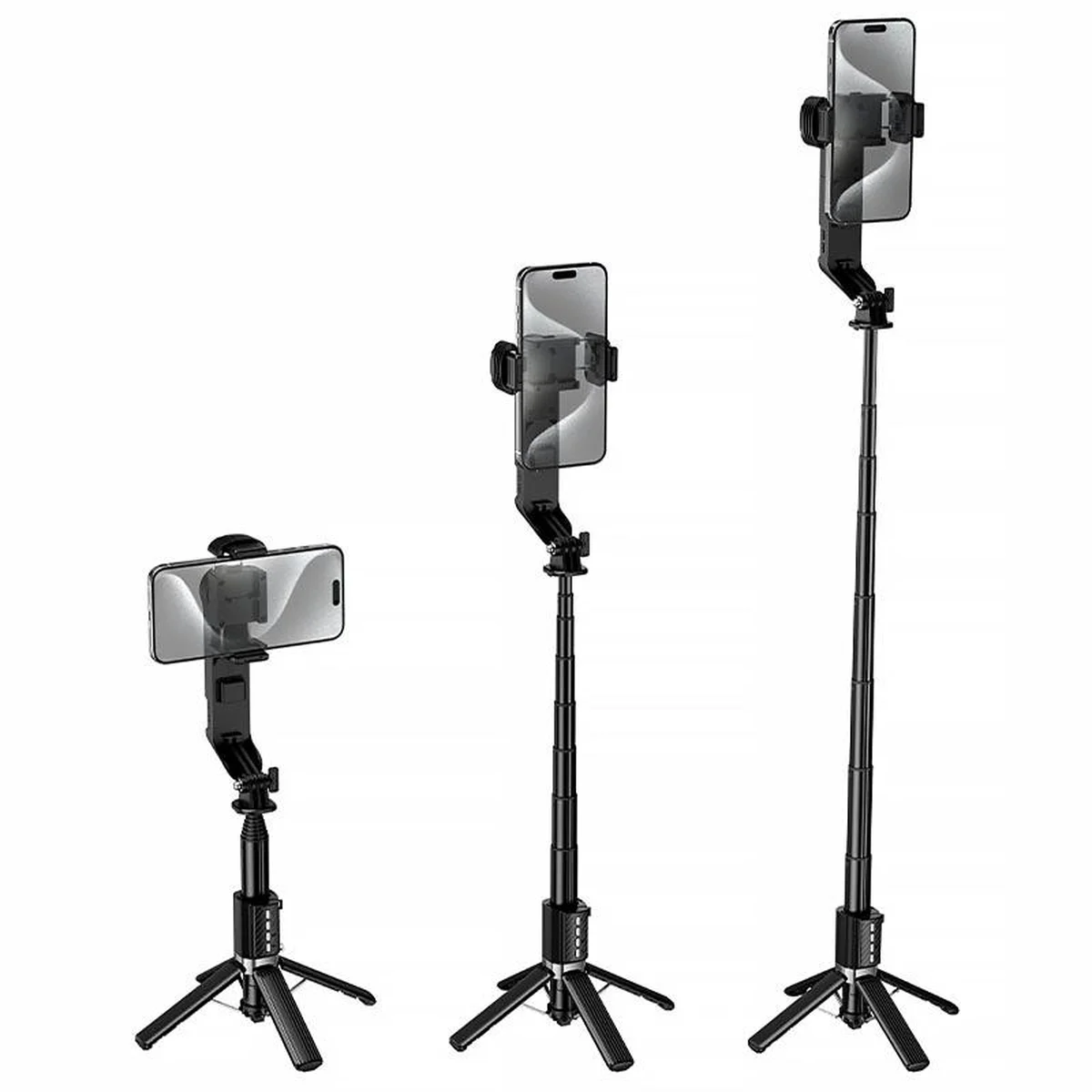 Монопод для селфи Hoco DYY06 трипод + съемный BT пульт + стабилизатор Black