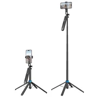 Монопод для селфі Hoco K22 Anti-shake з триногами + знімний BT пульт Black