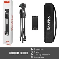 Штатив NeePho NP-8840 для зйомки 66-170см з розбірним тримачем у чохлі Black
