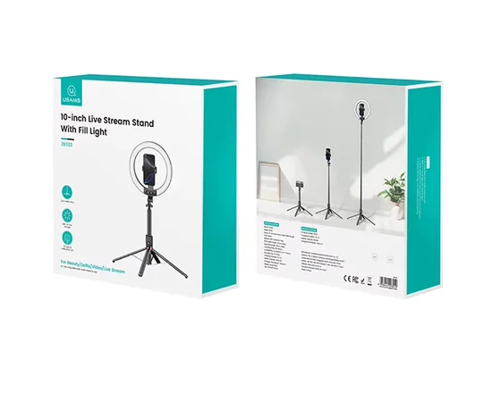 Кольцевая LED-лампа для селфи Usams US-ZB323 10-inch Fill Light 1200mAh Black