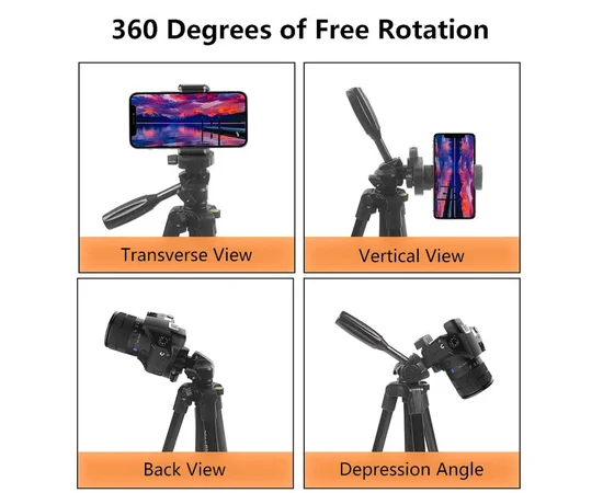Штатив NeePho NP-3170S (не съемная площадка+держатель/BT-пульт/40-105см) Black