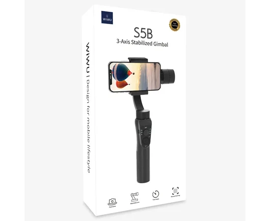 Стабілізатор WIWU S5B Three-Axis Motorized Gimba Stabilizer Black