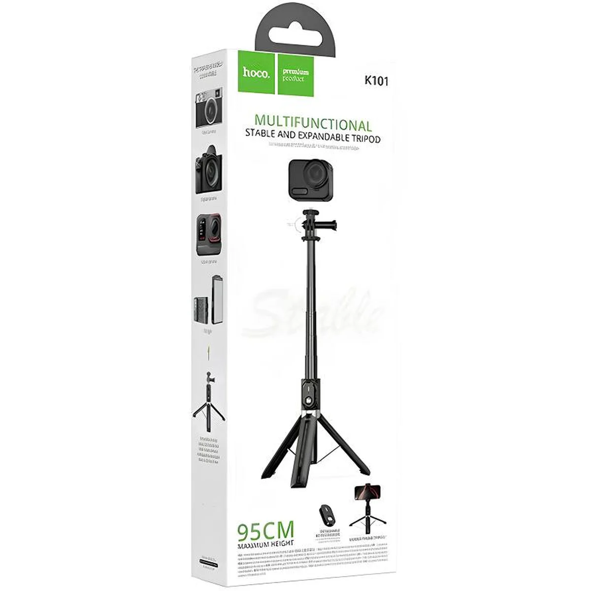 Монопод для селфі Hoco K101 Prestigio + BT знімний пульт Black