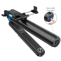 Монопод для селфі Hoco K22 Anti-shake з триногами + знімний BT пульт Black