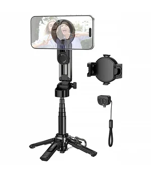 Монопод для селфи Hoco K27 Pro magnetic трипод + съемный BT пульт Black