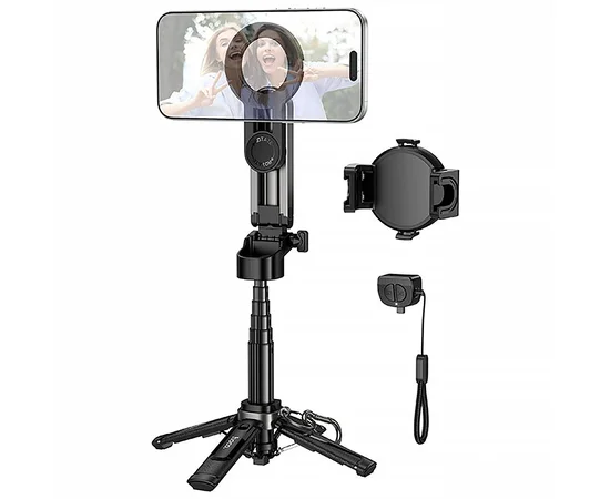 Монопод для селфі Hoco K27 Pro Magnetic Clamp 2in1 Black
