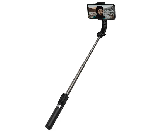 Монопод для селфи Hoco K14 с треногой + съемный BT пульт Черный
