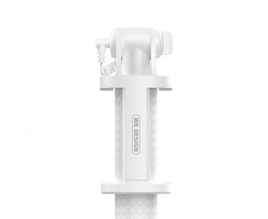 Телескопический Mini монопод для селфи WK WT-P03 (кабель 3,5) (15.0см - 51см) Белый