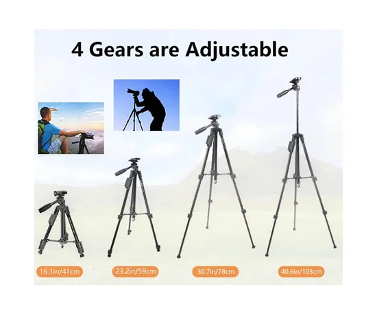 Штатив NeePho NP-3170S (не съемная площадка+держатель/BT-пульт/40-105см) Black