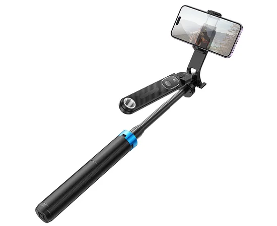 Монопод для селфи Hoco K22 Anti-shake с треногой + съемный BT пульт Black