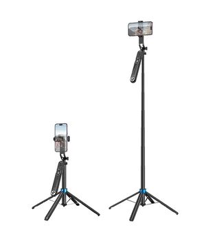 Монопод для селфи Hoco K22 Anti-shake с треногой + съемный BT пульт Black