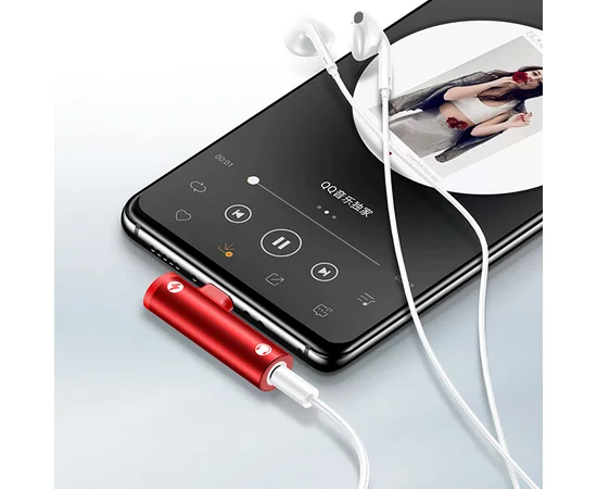 Переходник Usams US-SJ277 AU07 Type-C to Aux 3.5mm Красный