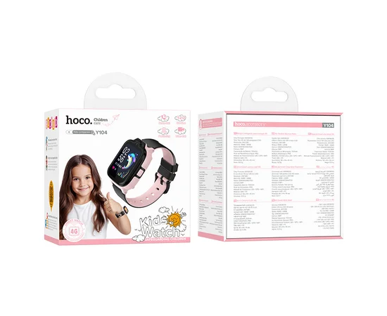 Детские cмарт-часы Hoco Y104 4G Pink