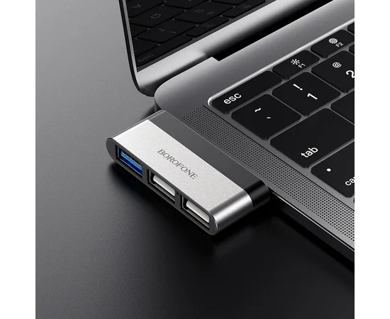 Перехідник Borofone DH1 Type-C to USB Чорний / Срібний