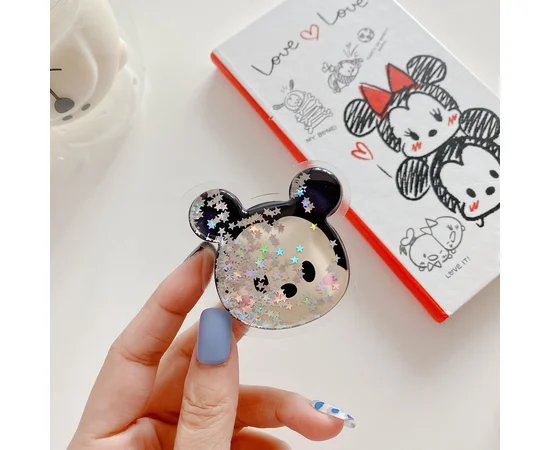 Держатель для телефона круглый (liquid shine) Микки Маус (Head)