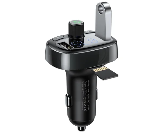 АЗУ Baseus Bluetooth FM Launcher 2.4A 2USB Black