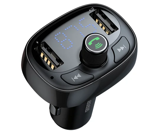 АЗУ Baseus Bluetooth FM Launcher 2.4A 2USB Black