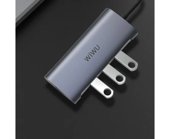 Перехідник HUB WIWU Alpha 831HRT Grey