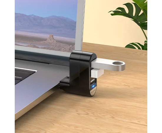 Переходник HUB Borofone DH3 three-port USB splitter Черный