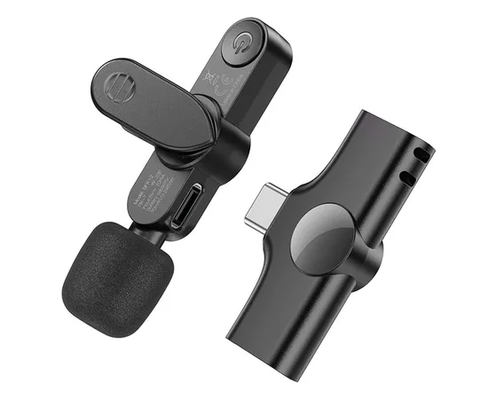 Петличный беспроводной микрофон Borofone BFK12 Trophy lavalier Type-C Black