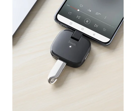 Переходник HUB Hoco HB11 Type-C to 3 USB Черный