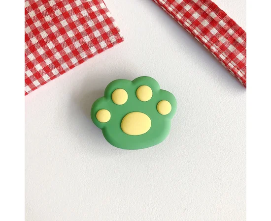 Держатель для телефона 3D Лапа Зеленая/желтая