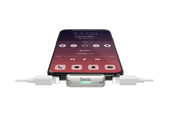 Переходник Hoco LS27 Dual Lightning Стальной