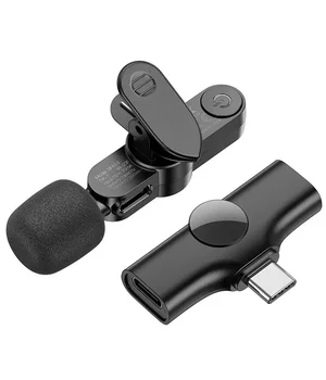 Петличний бездротовий мікрофон Borofone BFK12 Trophy lavalier Type-C Black