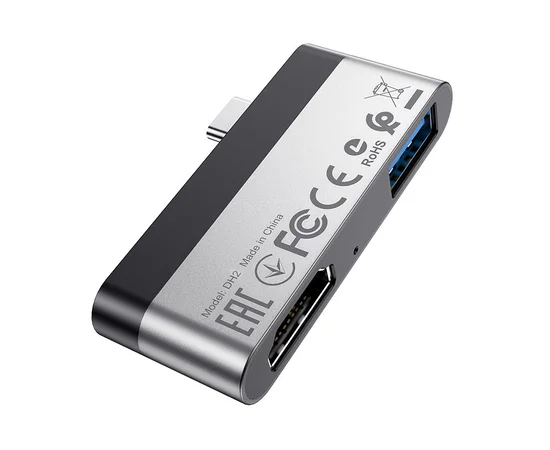 Переходник Borofone DH2 Type-C to HDMI+USB3.0 Серебряный / Черный